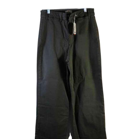 Marine Layer Wide Leg Crop Pants Dusty Olive Green Size 8 New - Picture 6 of 7
